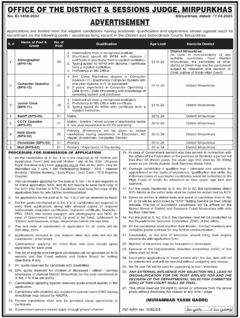 District & Sessions Judge Mirpurkhas