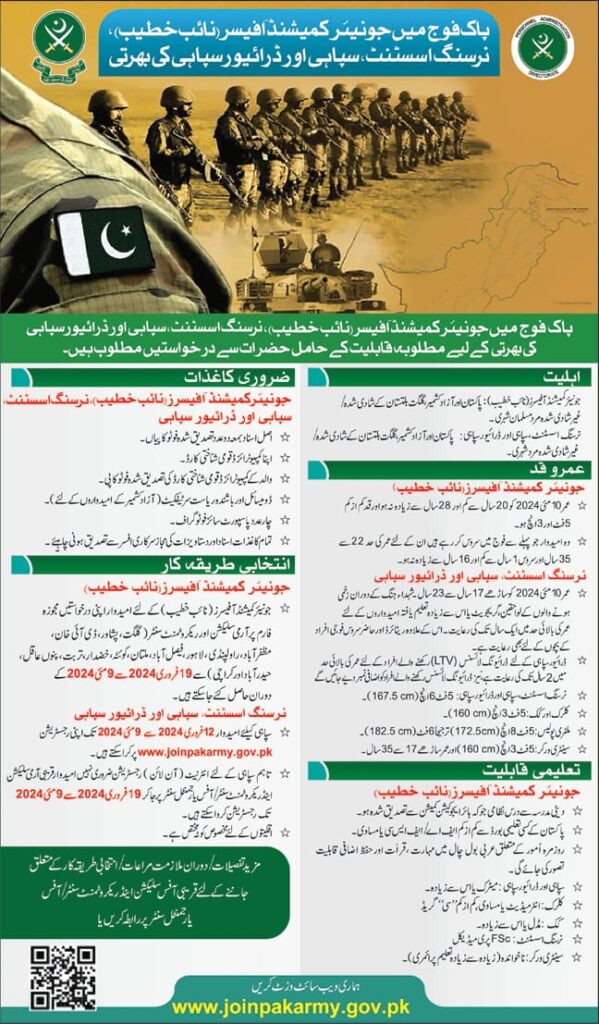 Join Pak Army as Sepoy 2024 Pak Army as Sepoy 2024