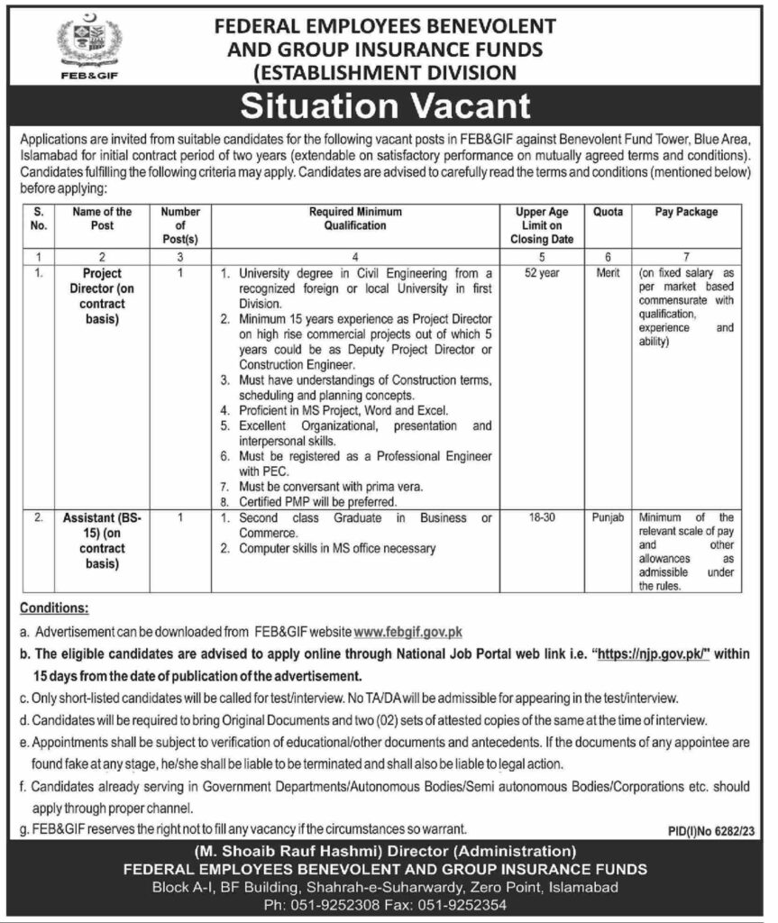 Situation Vacant at Federal Employees Benevolent