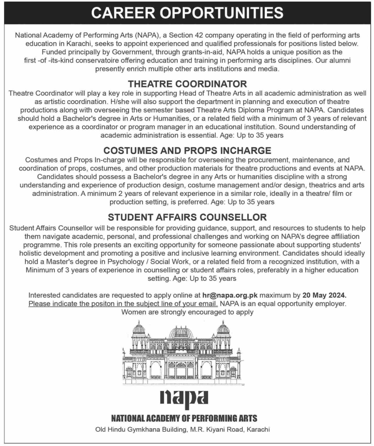 Career Opportunities at National Academy