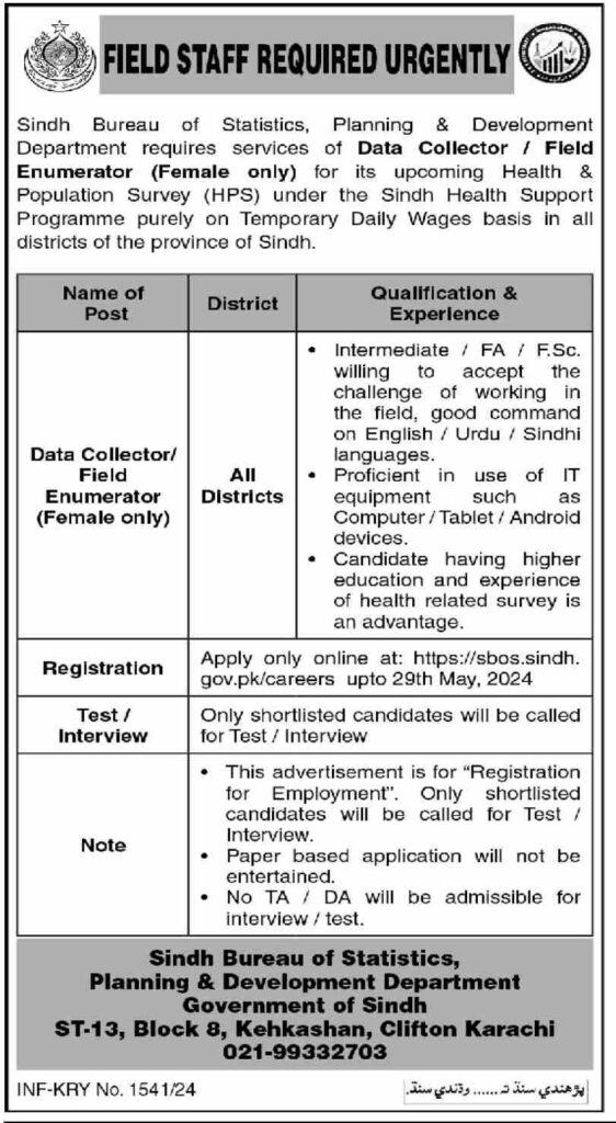 Sindh Bureau of Statistics, Planning & Development Department